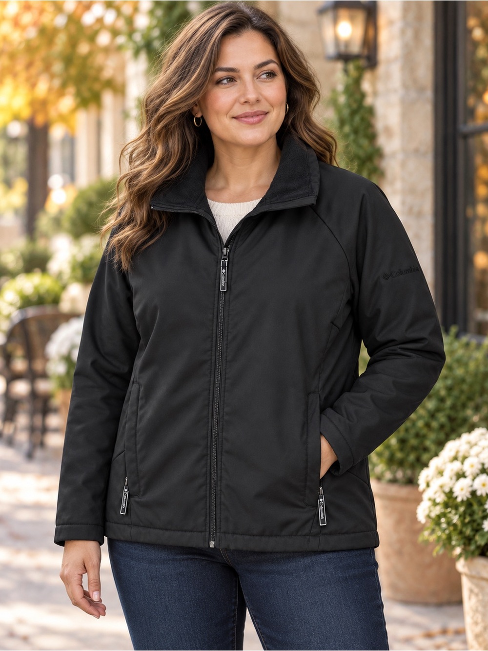 Columbia Women’s XL Black Fleece Lined Full Zip Jacket